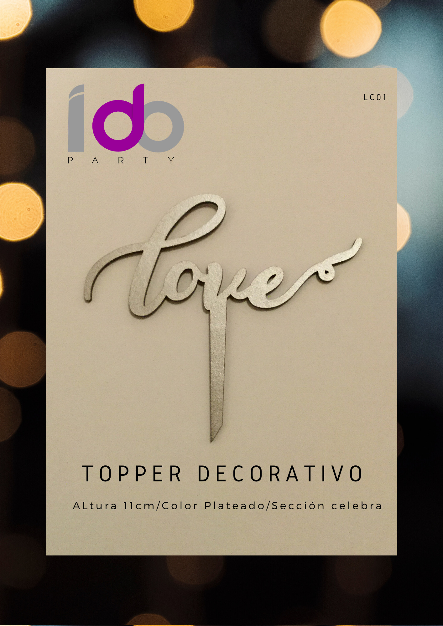 Topper Love Celebra 01 Plateado