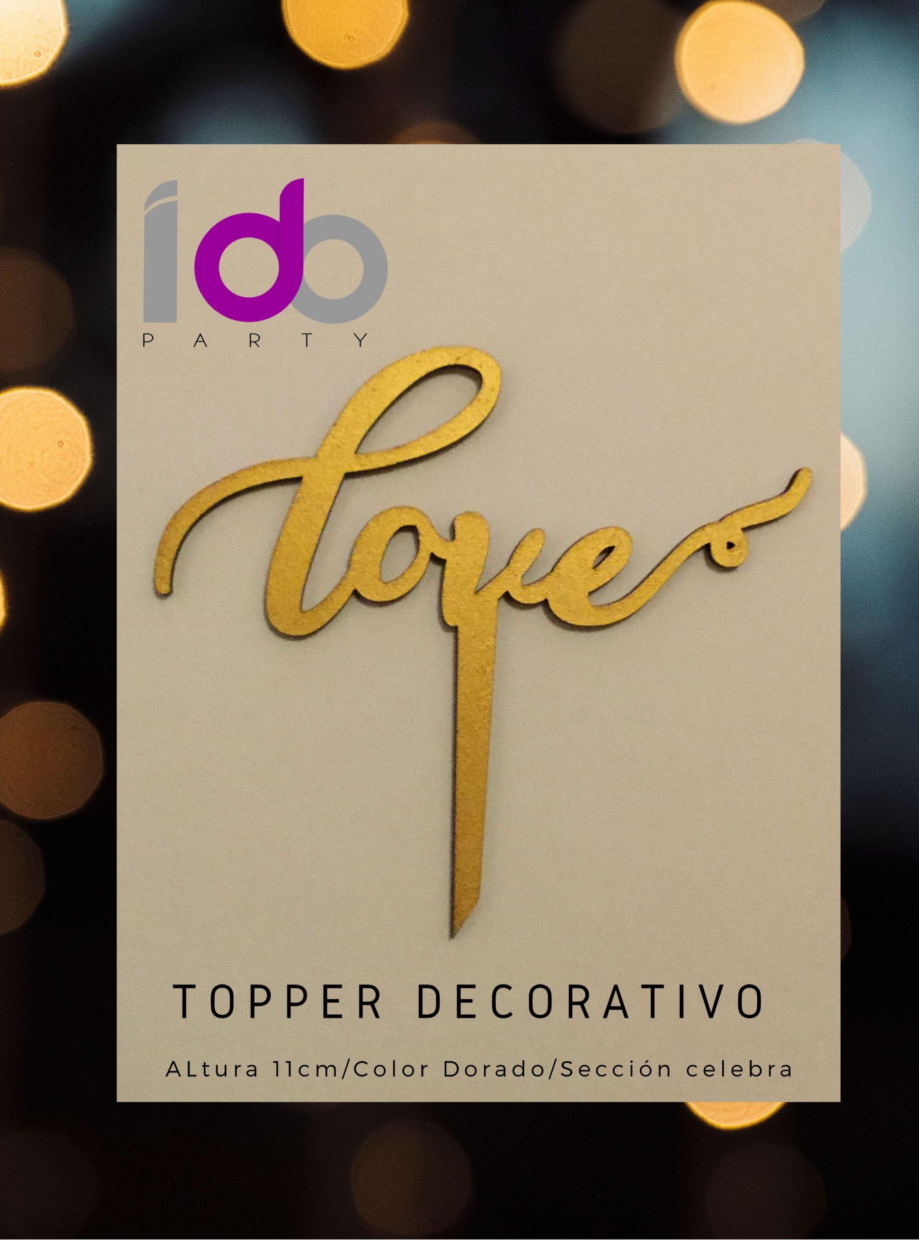 Topper Love Celebra 02 Dorado