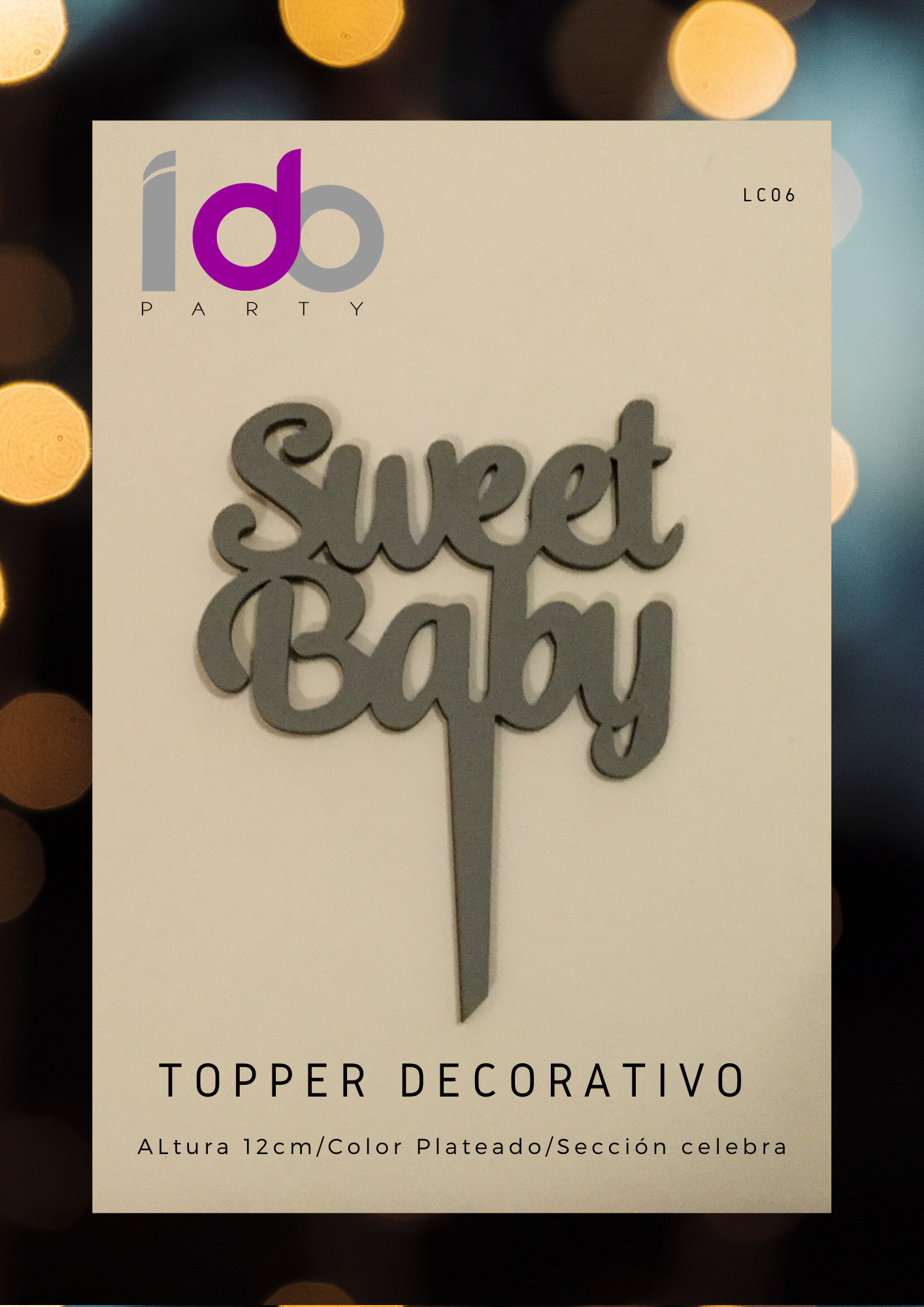 Topper Sweet Baby Celebra 06 Plateado