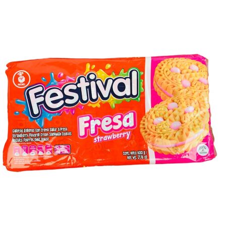 Paquete de Galletas Sabor a Fresa Festival 12und/ 600gr