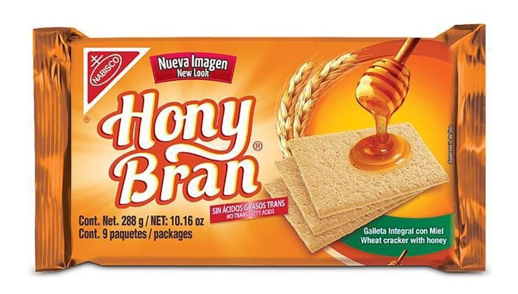 Galletas hony bran integral con sabor a miel 9 sobres/252 gr