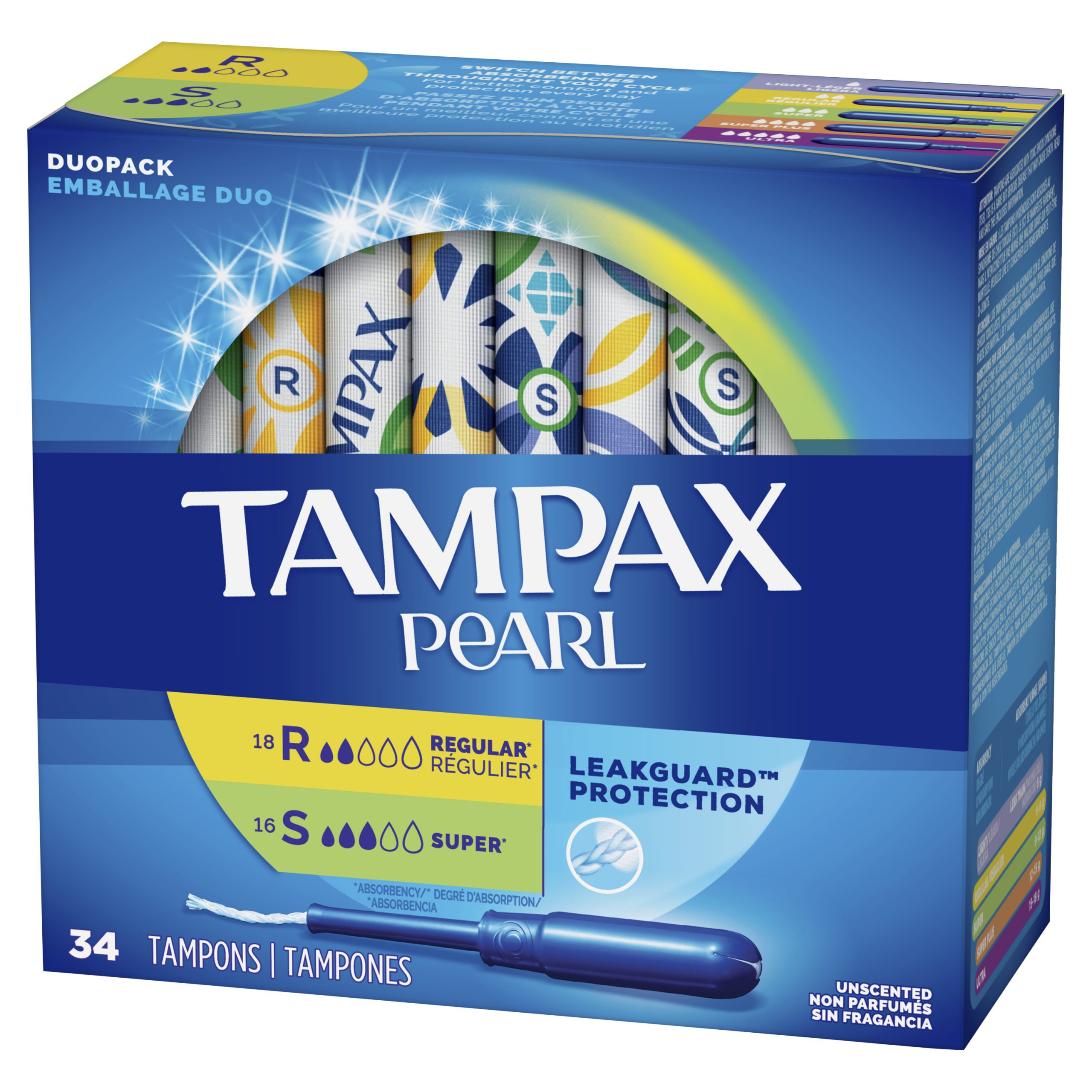 Tampones Tampax Pearl Regular 34 und
